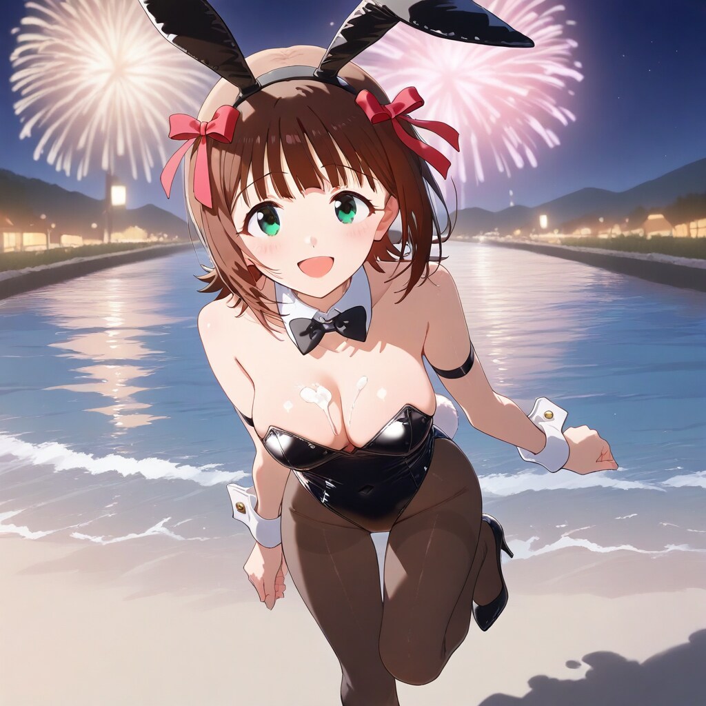 バニーガールはるるんと花火