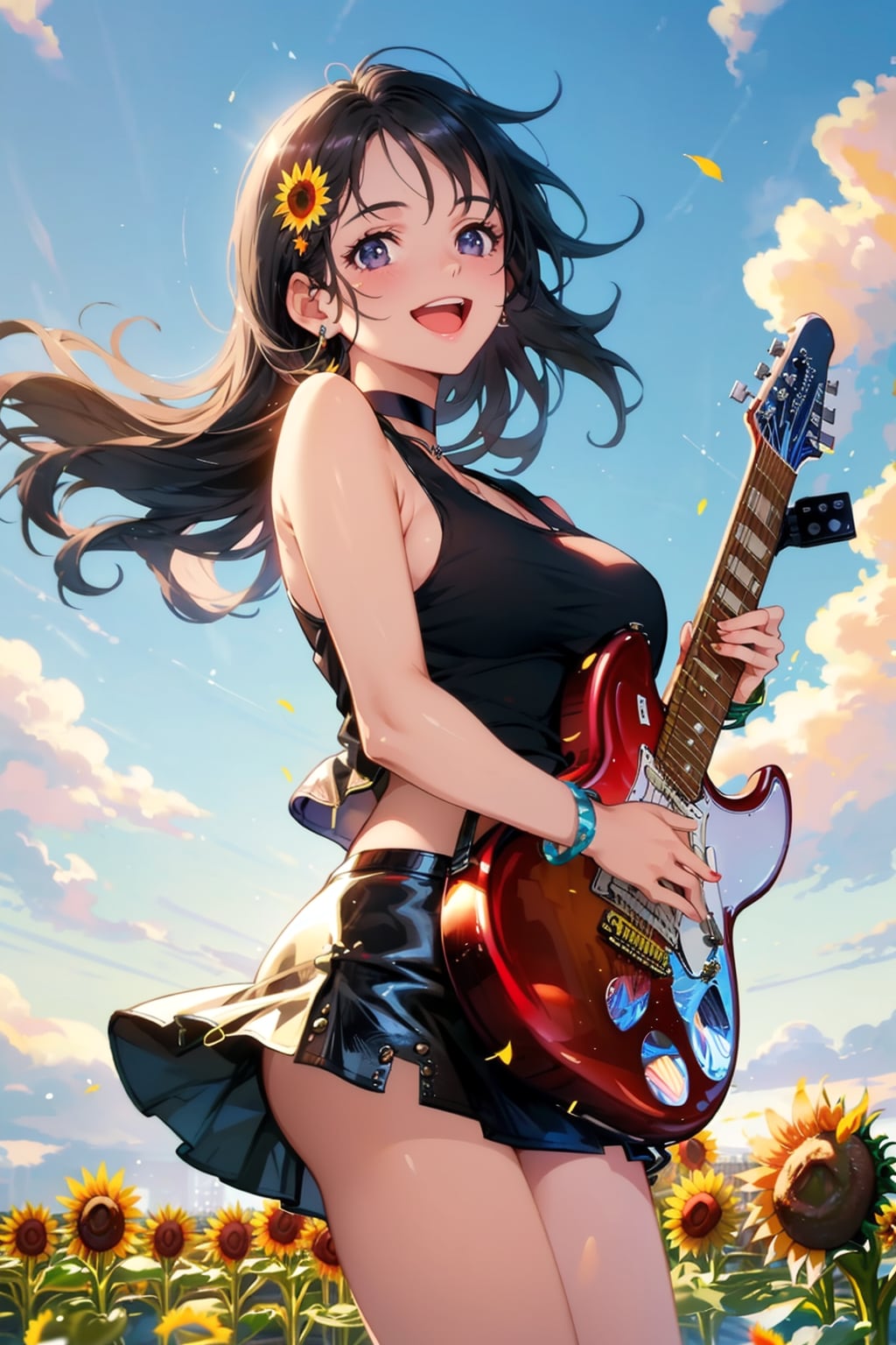 ひまわり畑でライブします