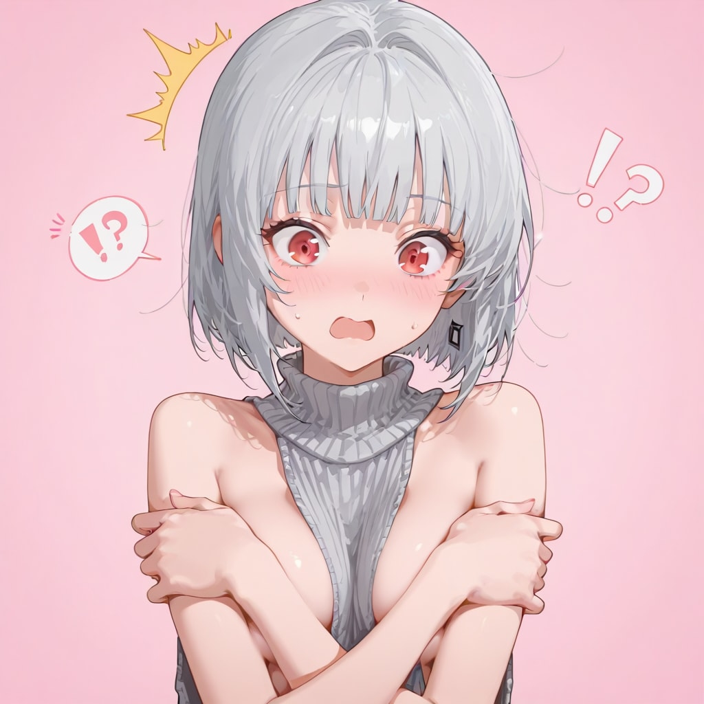 去年のDTを〇すセーターが縮んで焦る女の子