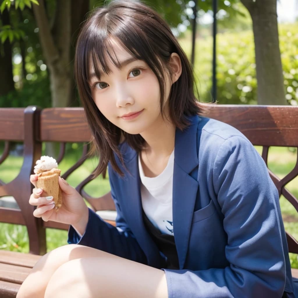 黒髪ボブでブレザーの美女９