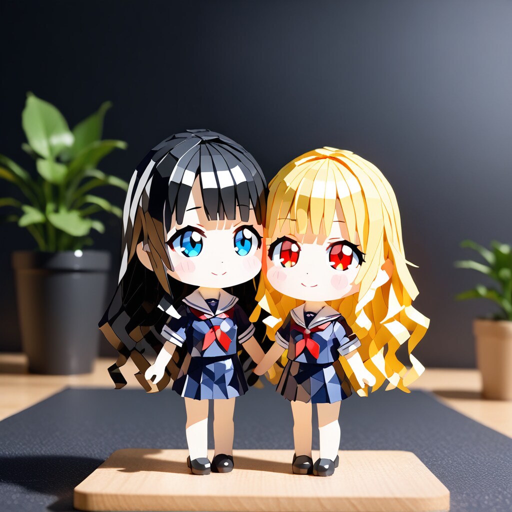 紙工作でも仲良し二人