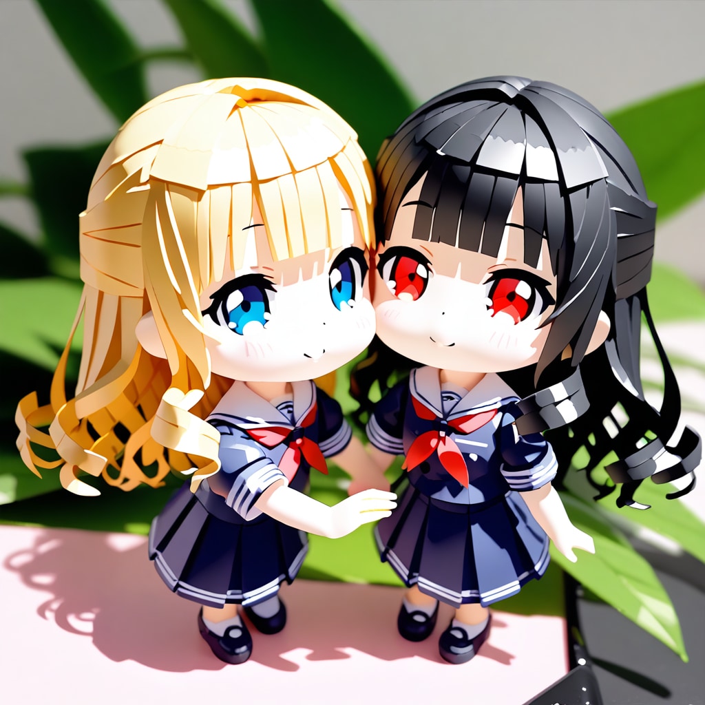 紙工作でも仲良し二人