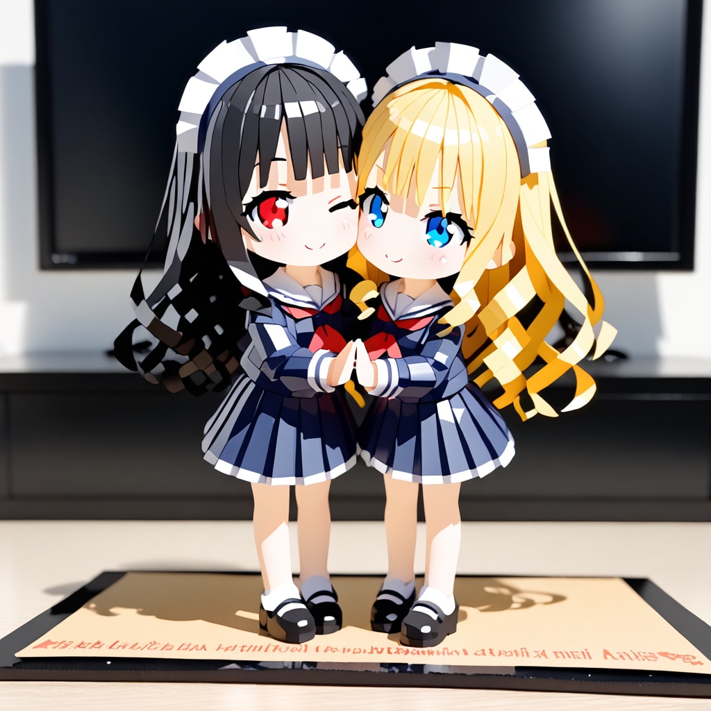 紙工作でも仲良し二人