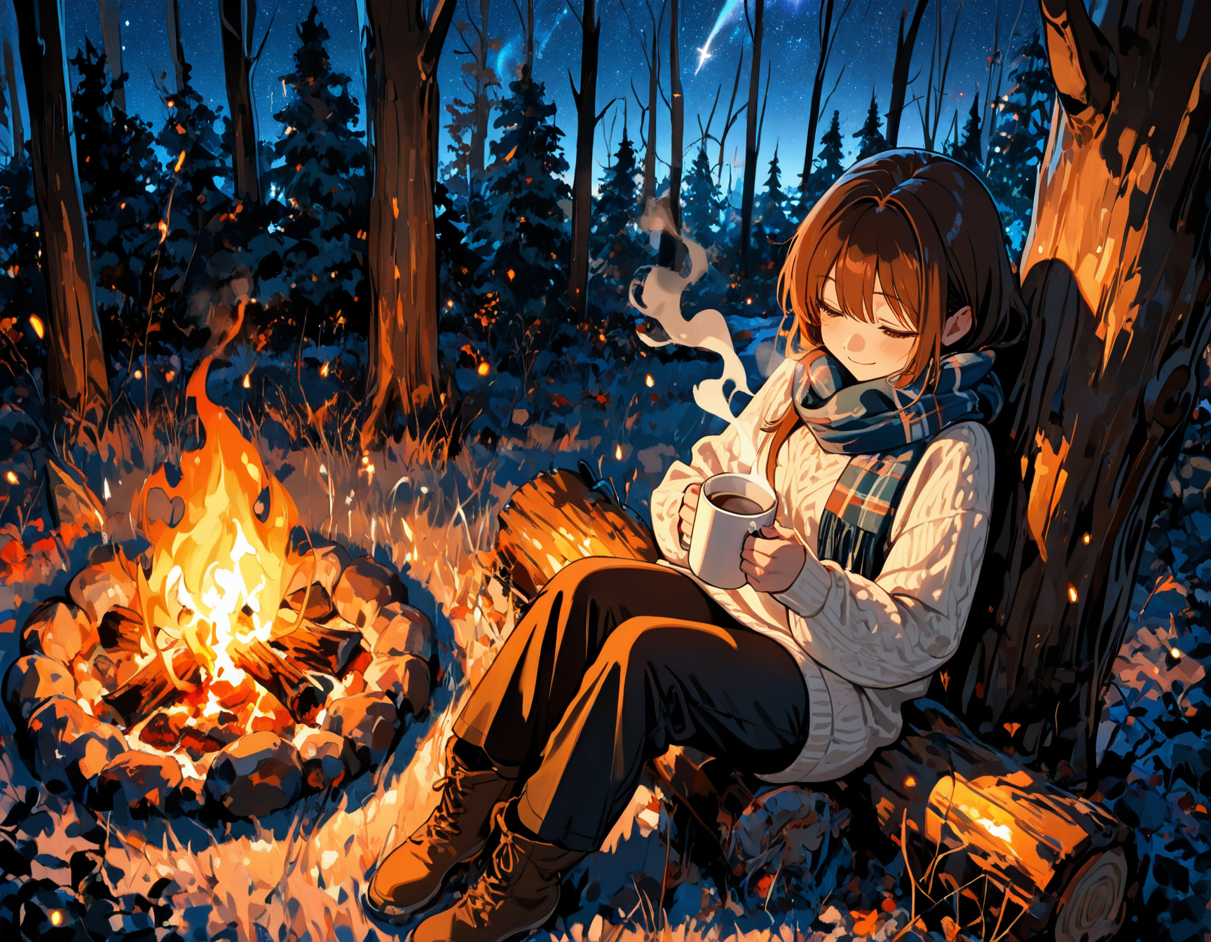 焚き火でコーヒー | の人気AIイラスト・グラビア