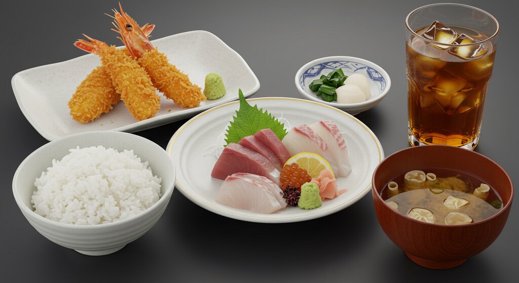 摩訶不思議食堂の海の幸定食