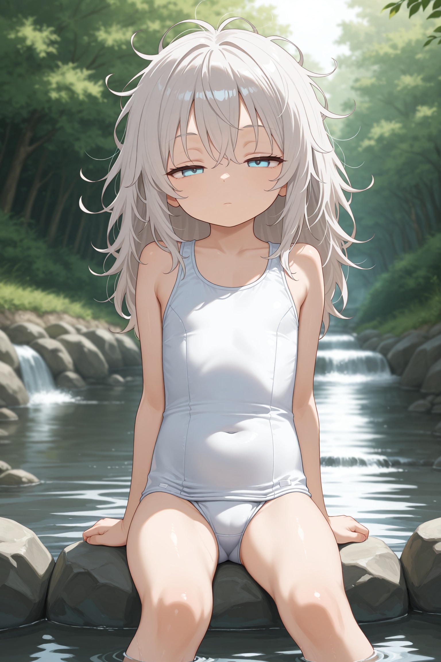 避暑地と白スク