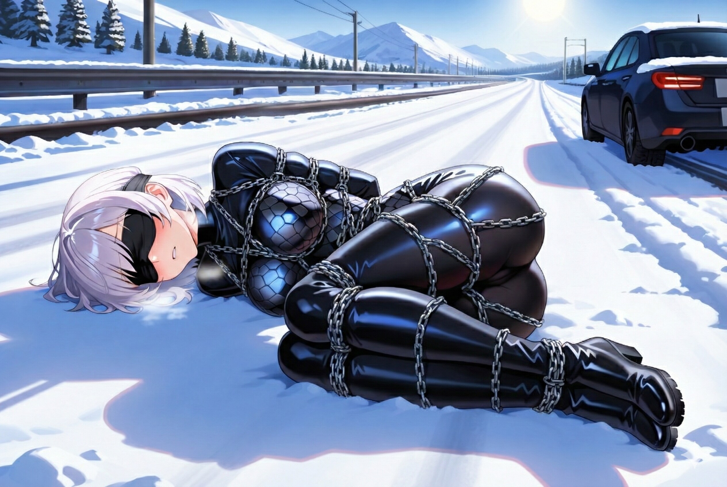 雪道ではタイヤチェーンが必要だぜ？