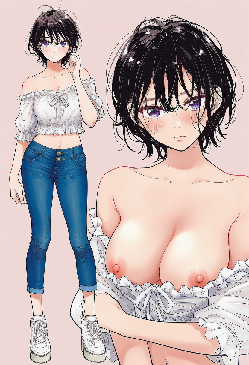 オフショルダーのブラウス