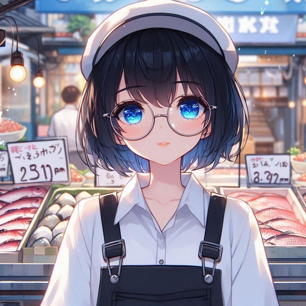 魚市場のおねいさん(*´ω｀*)