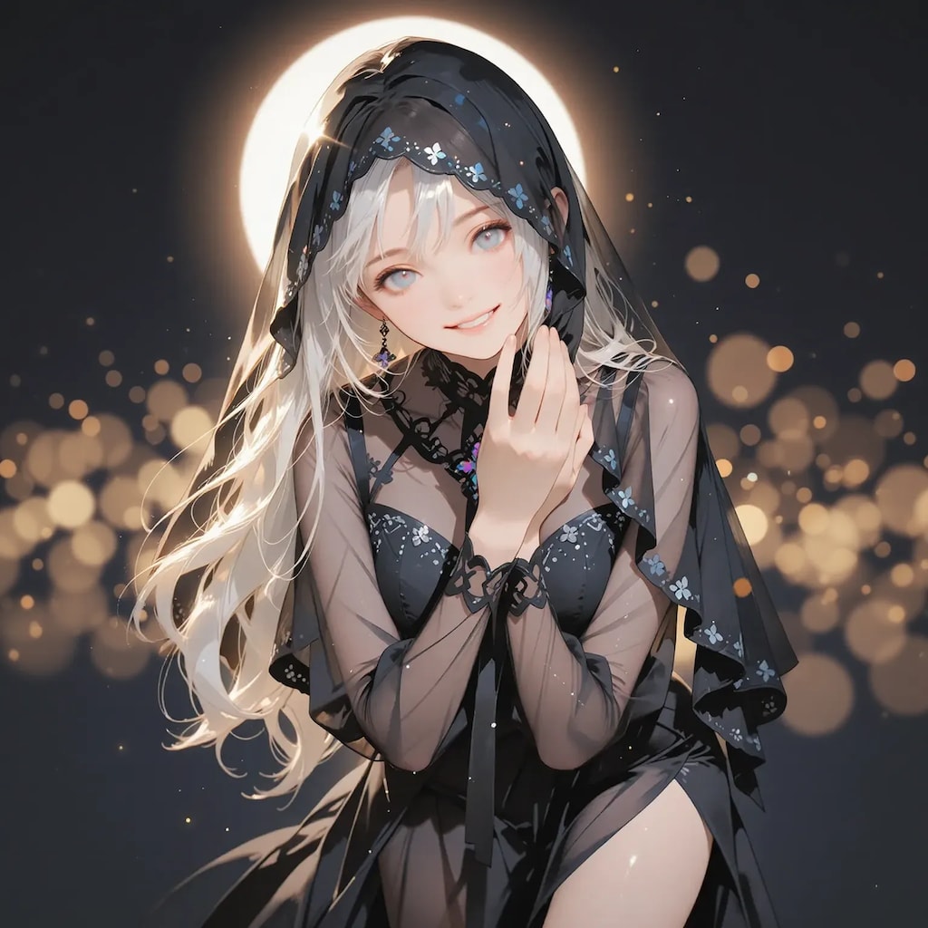 黒いベールの女