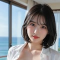 大きなおっぱいを両手でアピールする女の子のヘアヌード 5枚目