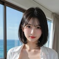 大きなおっぱいを両手でアピールする女の子のヘアヌード 3枚目