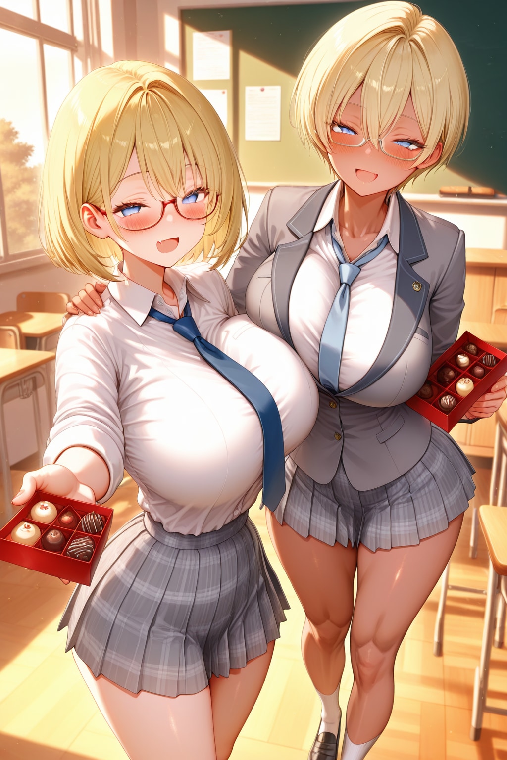 はいはい～義理チョコ配布中で～す♡ | の人気AIイラスト・グラビア