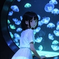 微光に結ばれる光跡のシルエット（イラスト） 11枚目