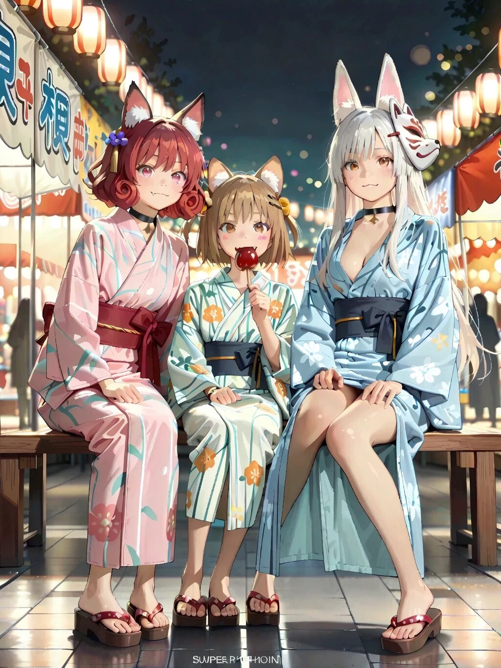 当神社の夏祭りにカエデちゃんをご招待