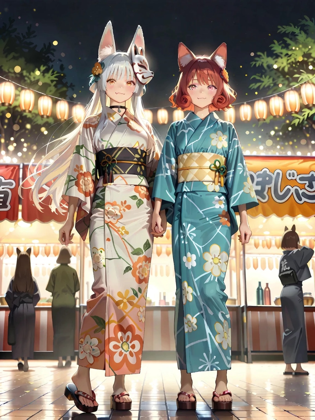 当神社の夏祭りにカエデちゃんをご招待