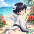 ハチドリ擬人化(水着・寝そべり振り返り)詰め合わせ 9枚目