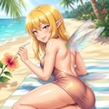 ハチドリ擬人化(水着・寝そべり振り返り)詰め合わせ 2枚目
