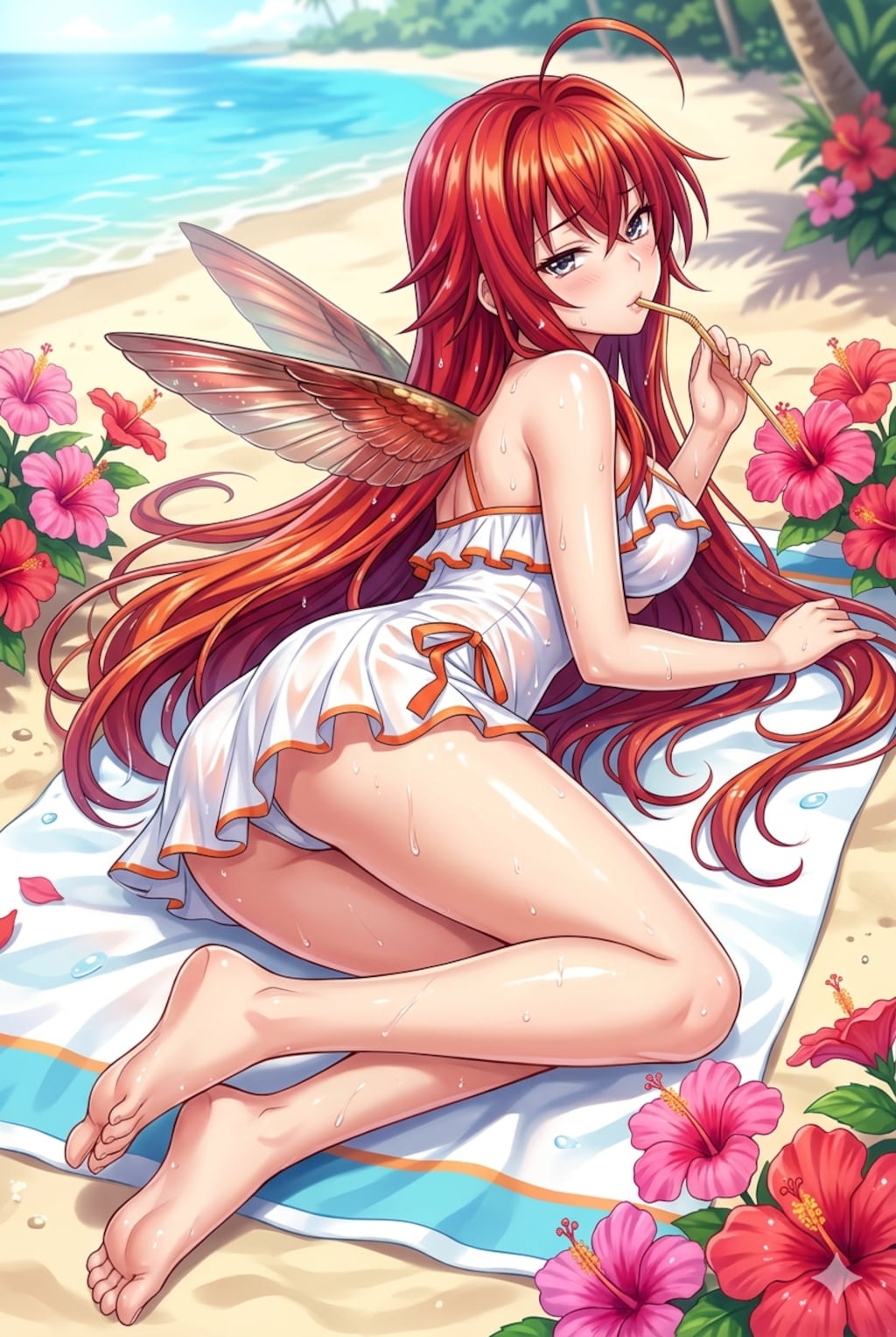 ハチドリ擬人化(水着・寝そべり振り返り)詰め合わせ