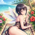 ハチドリ擬人化(水着・寝そべり振り返り)詰め合わせ 6枚目