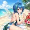 ハチドリ擬人化(水着・寝そべり振り返り)詰め合わせ 8枚目