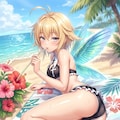 ハチドリ擬人化(水着・寝そべり振り返り)詰め合わせ 7枚目