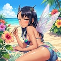 ハチドリ擬人化(水着・寝そべり振り返り)詰め合わせ 4枚目