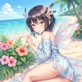 ハチドリ擬人化(水着・寝そべり振り返り)詰め合わせ 11枚目