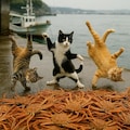 カニ漁をする猫 4枚目