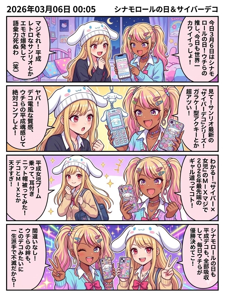 3月6日は「シナモロールの日」 | の人気AIイラスト・グラビア