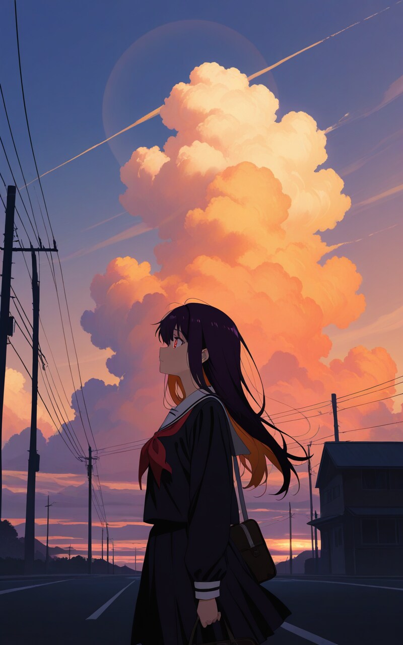 夕暮れの帰宅