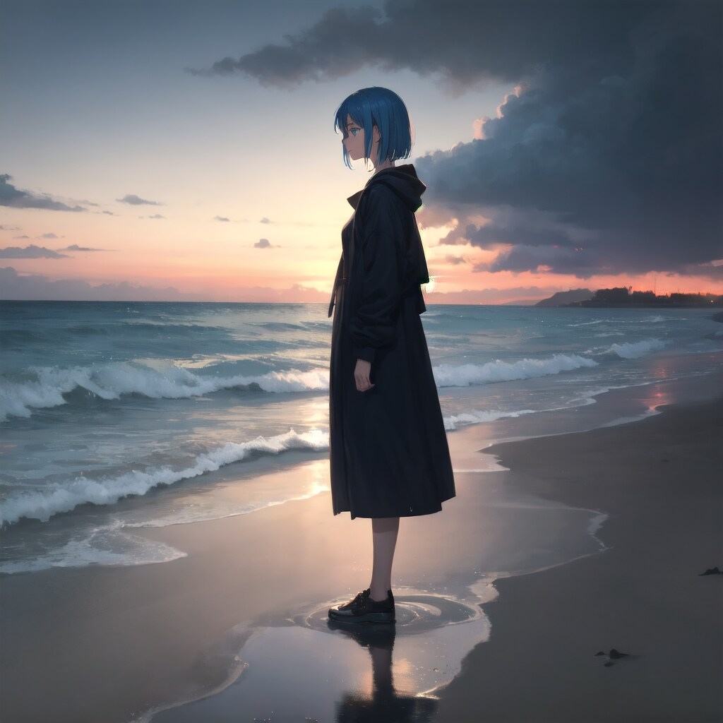 おわりの海 | の人気AIイラスト・グラビア