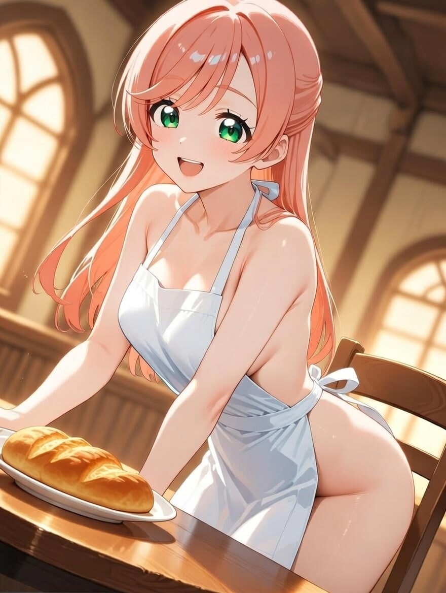 ましろん裸エプロン