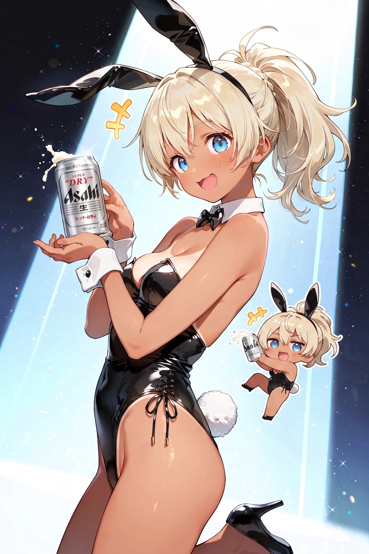 ちびキャラバニーさんとアサヒスーパードライ Z617