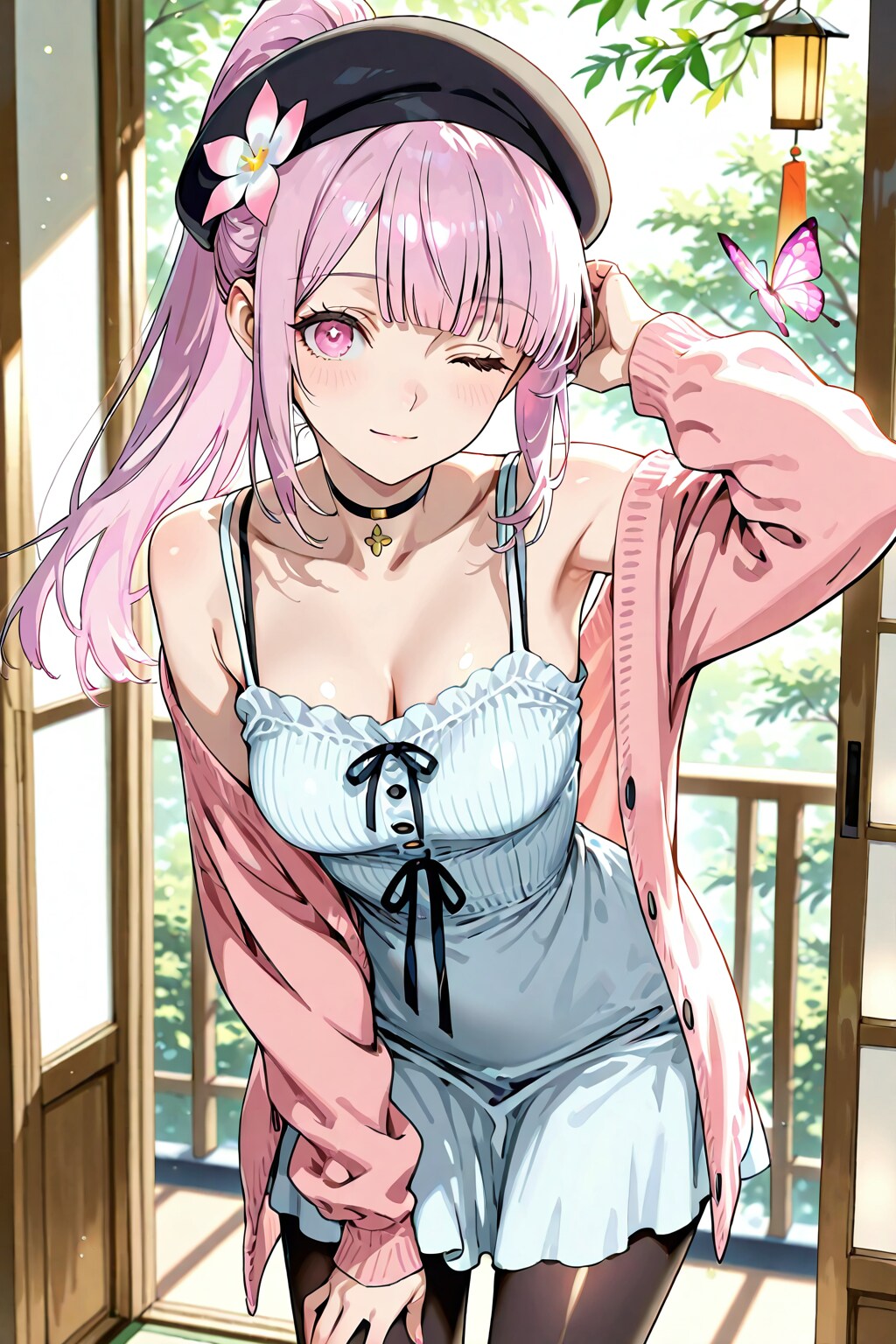 じゃ～ん❤️私の春色コーデ似合ってるかしら❤️