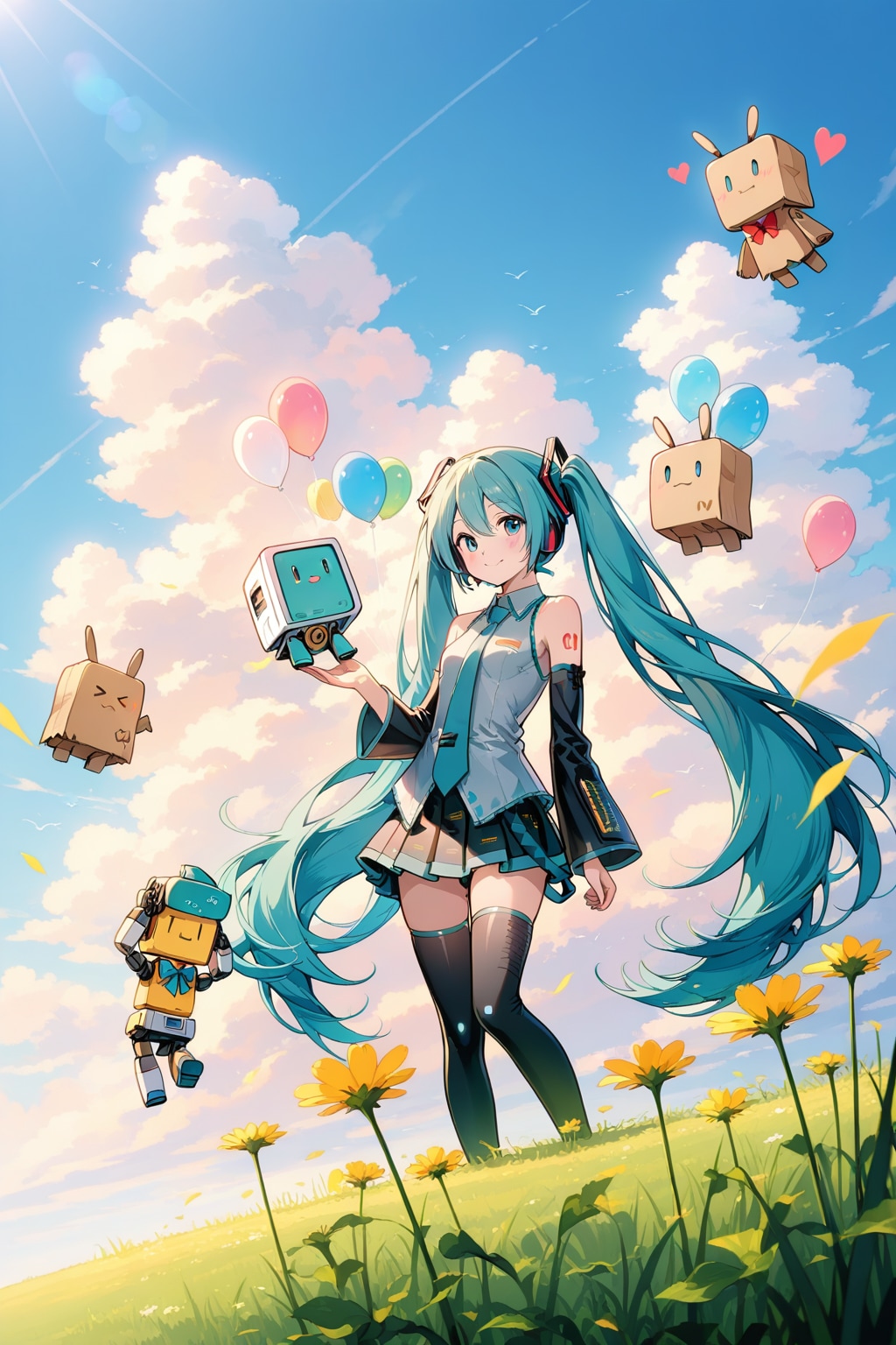 🌷ミクとも一緒、仲良く一緒！🤖 | の人気AIイラスト・グラビア