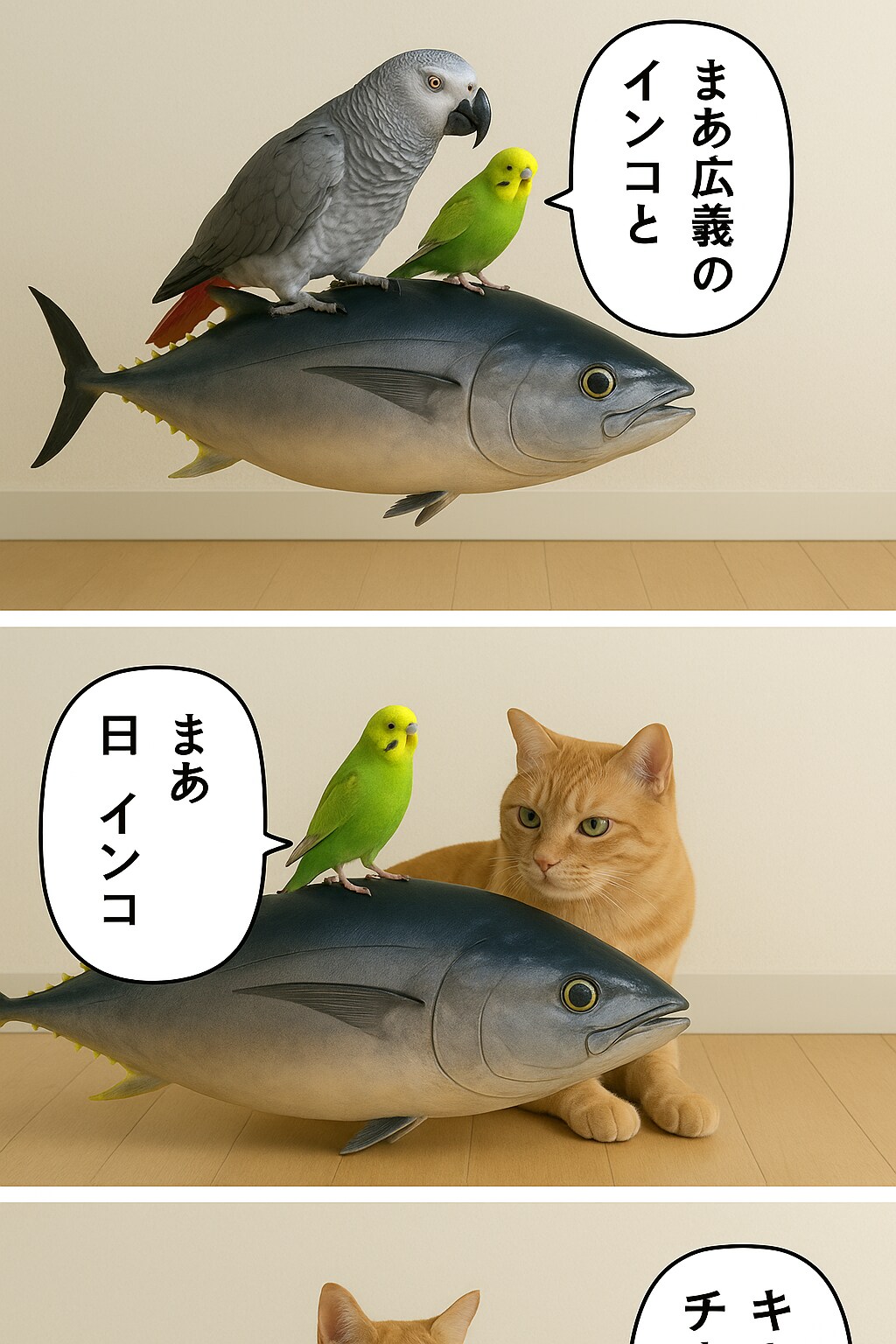 いぬとねこといんこ(オウムインコの日)