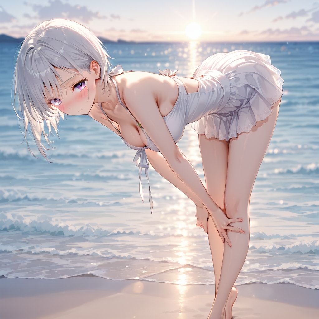 (1112)銀髪ちゃんワンピース | の人気AIイラスト・グラビア