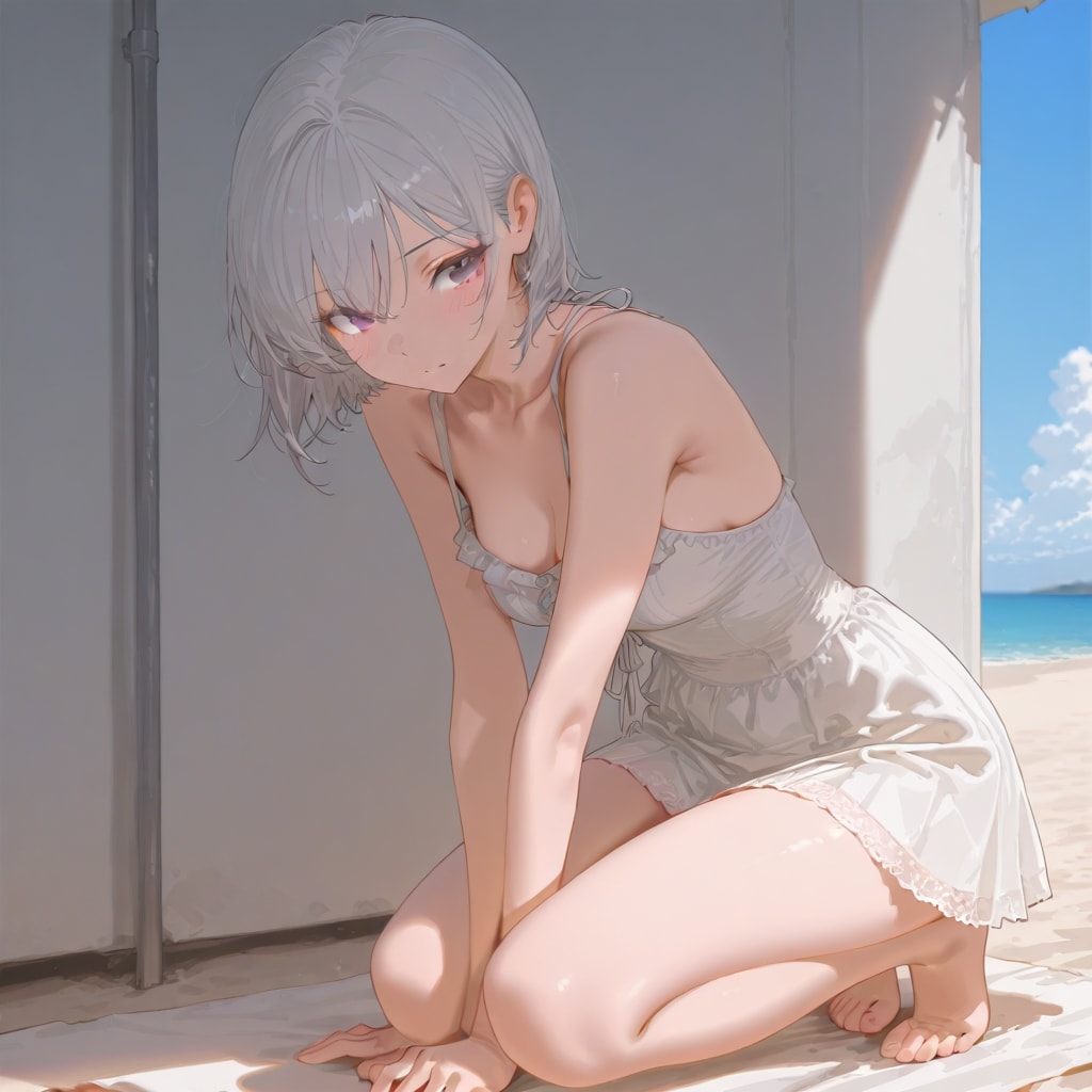 (1112)銀髪ちゃんワンピース