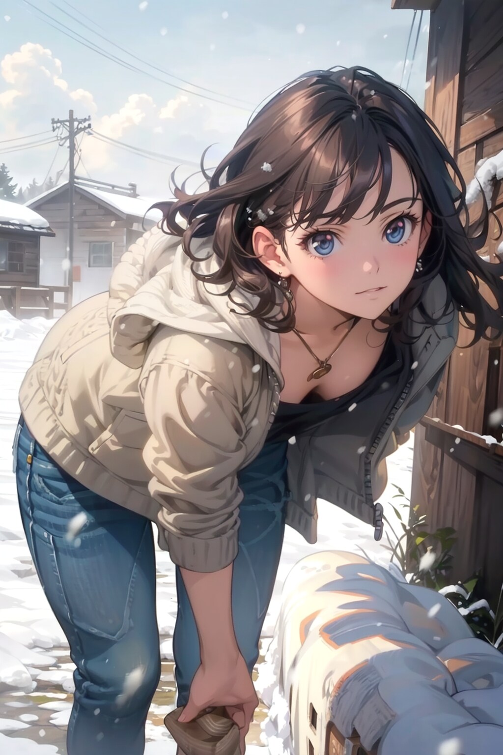 雪が積もった朝