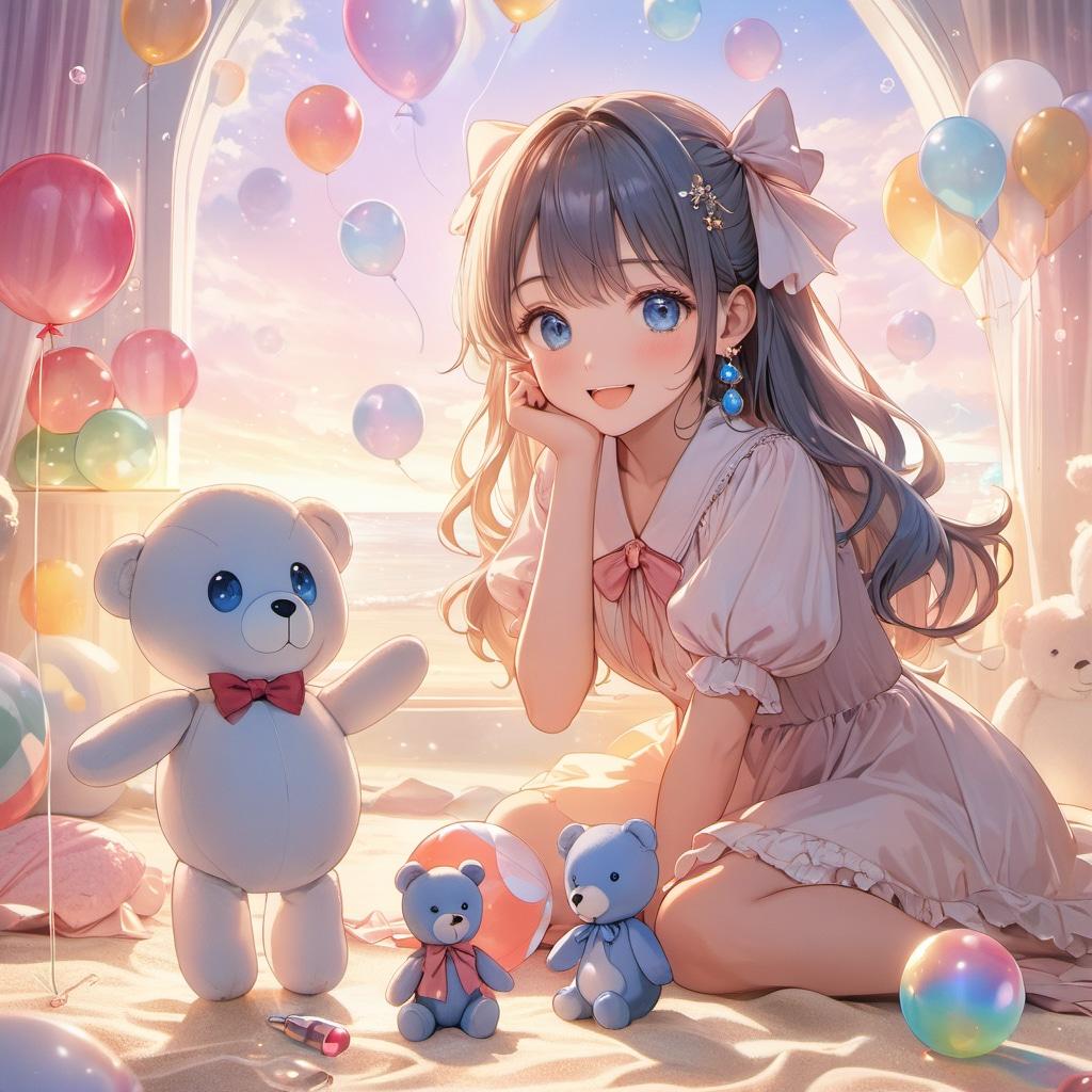 夢かわ少女とぬいぐるみ君