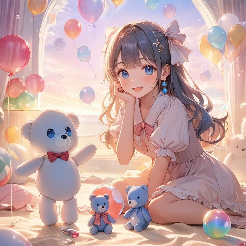 夢かわ少女とぬいぐるみ君