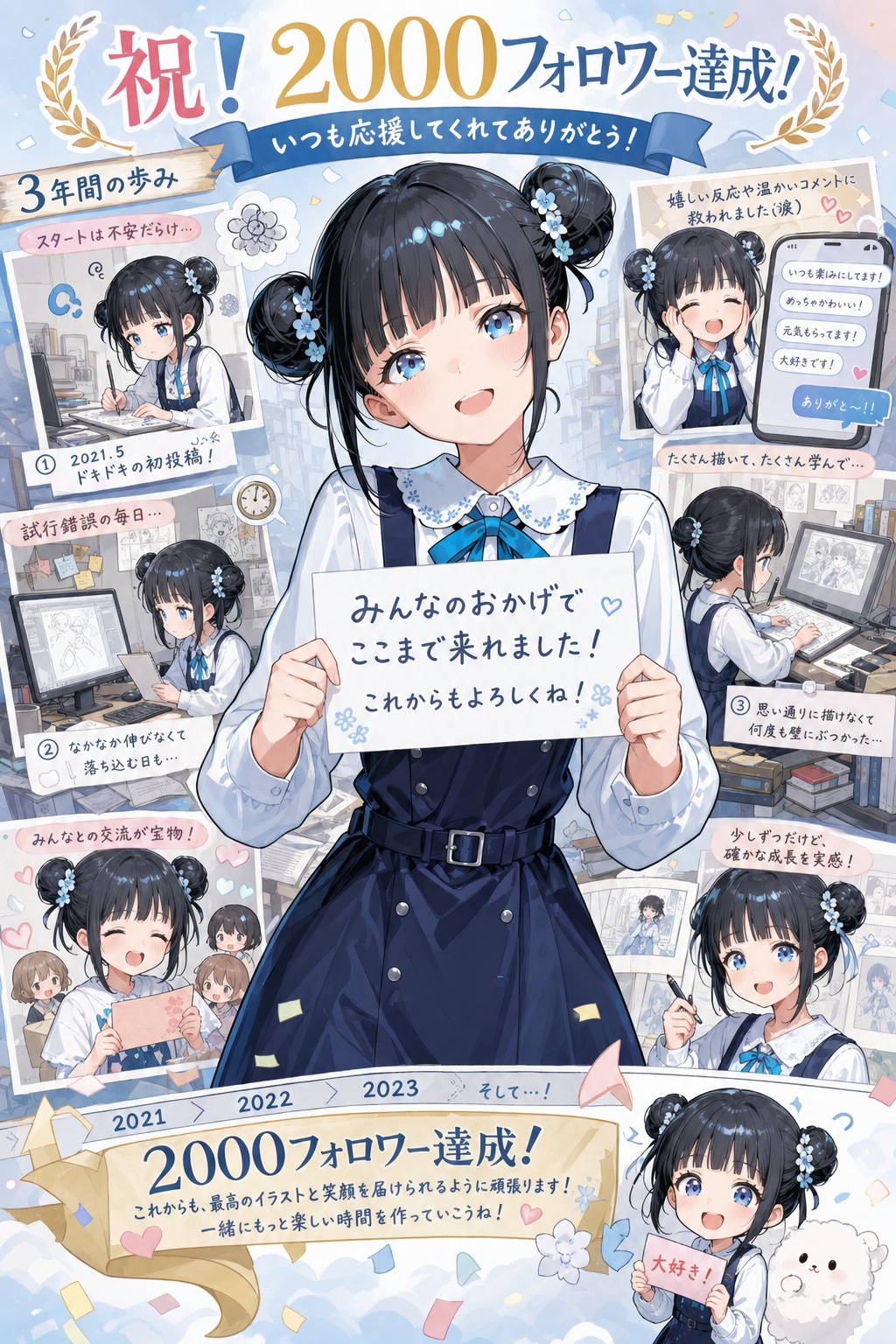 2000フォロワー達成しました🍡💞✨