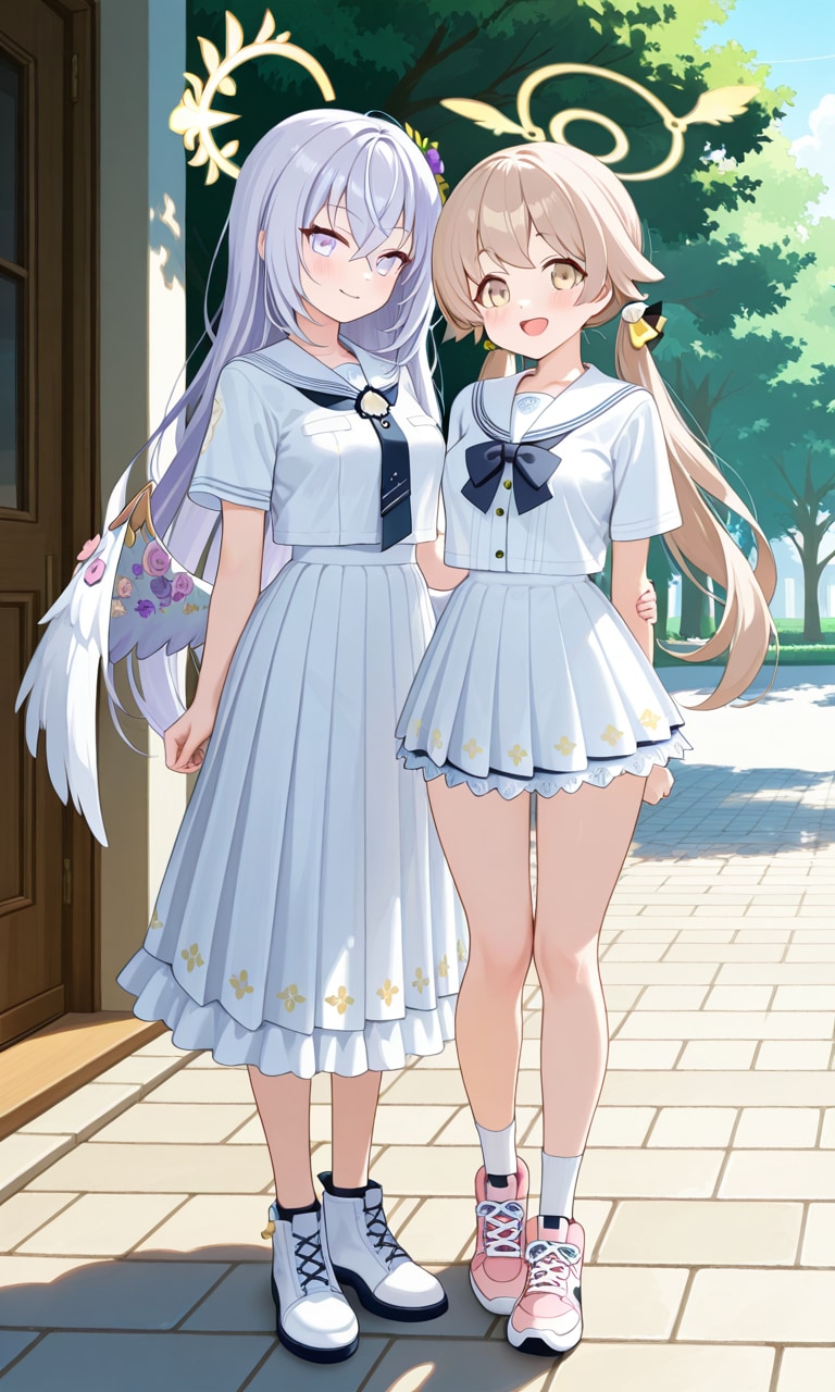 ヒフミとアズサ　夏私服3 | の人気AIイラスト・グラビア