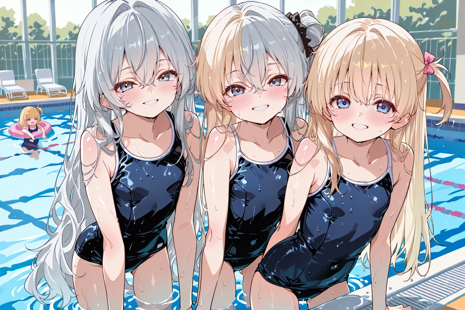 プールと少女達