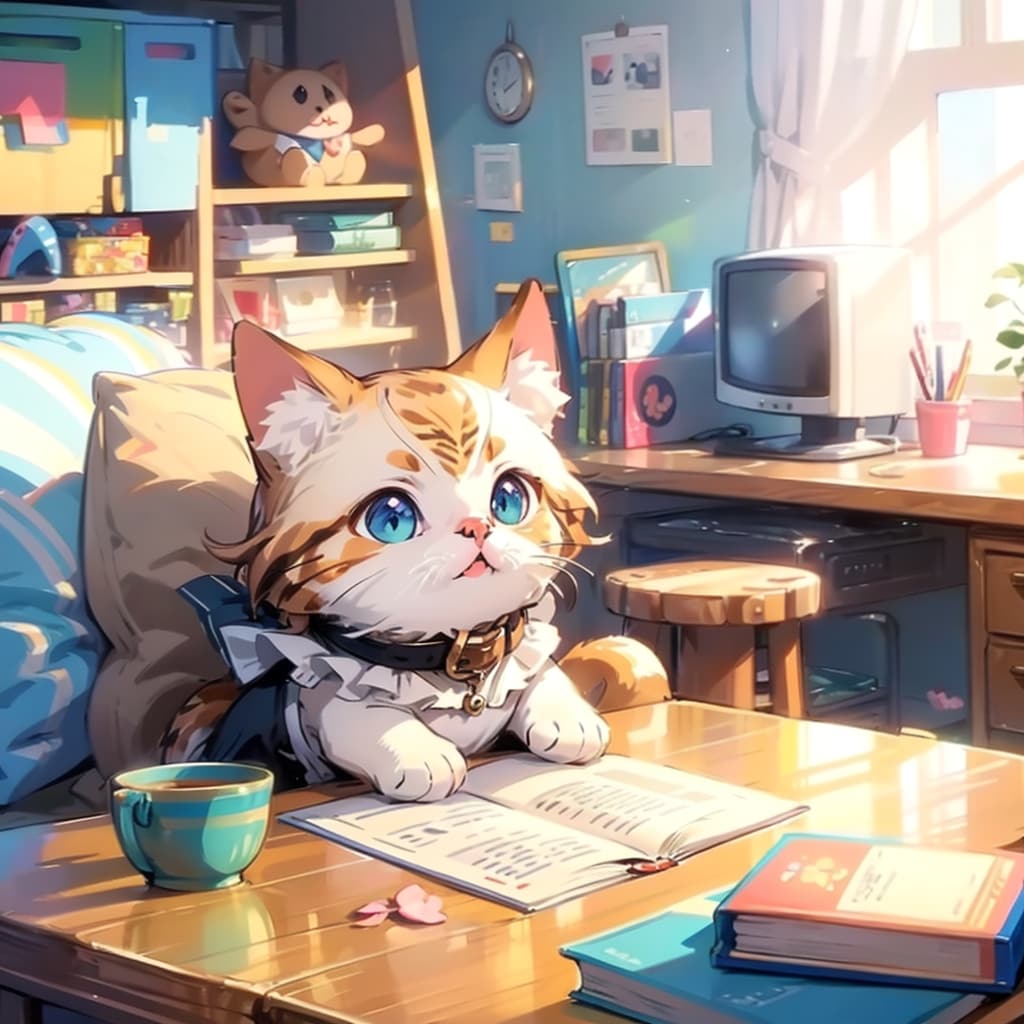 本読む猫 | の人気AIイラスト・グラビア