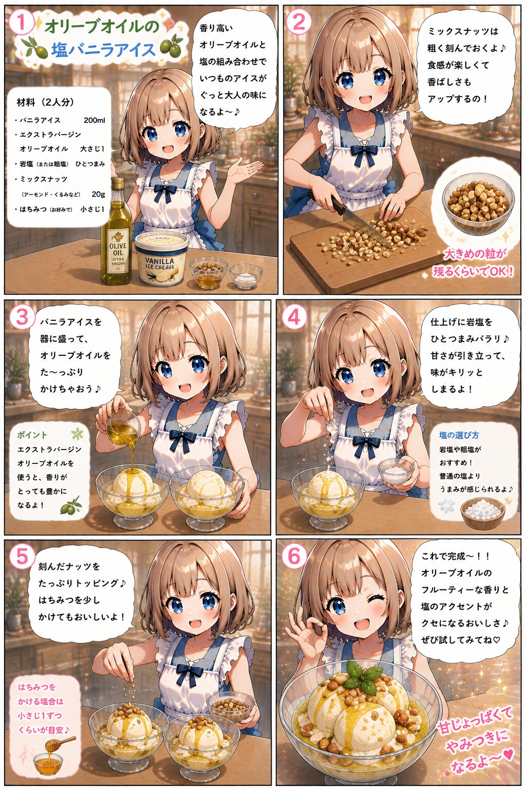 オリーブオイルの塩バニラアイス | の人気AIイラスト・グラビア