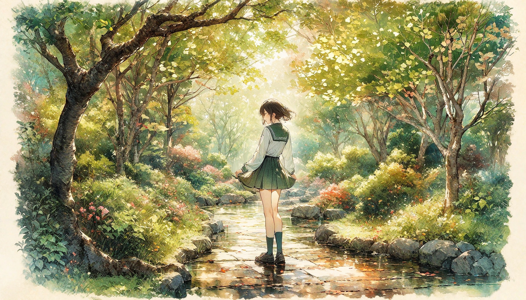 新緑と少女16 | の人気AIイラスト・グラビア