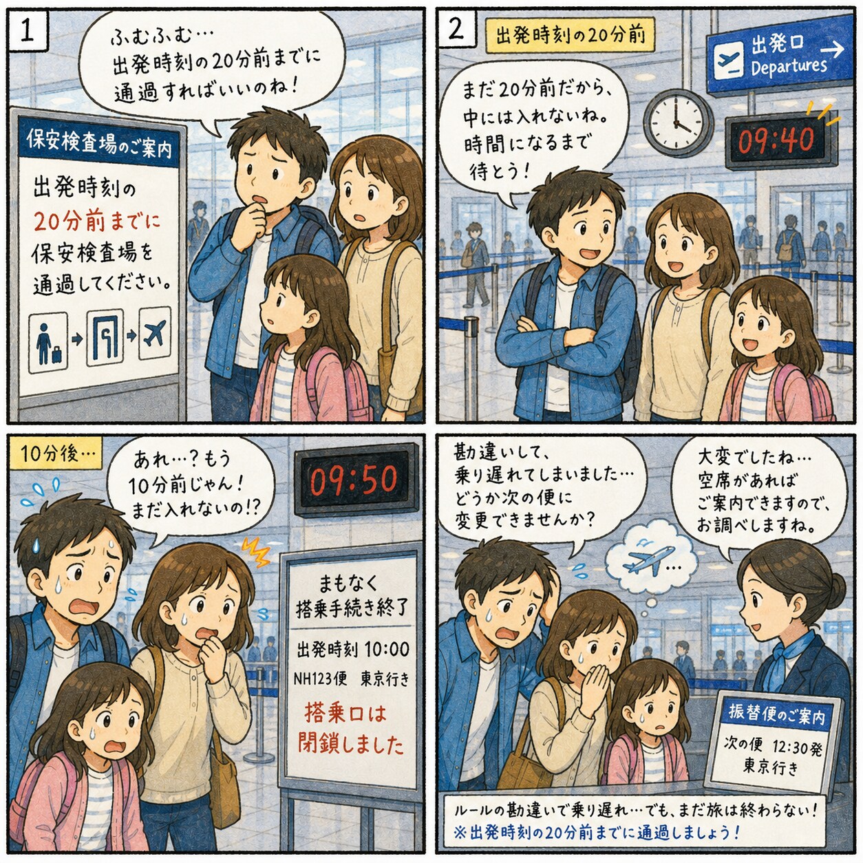 GWの家族旅行、不慣れな飛行機