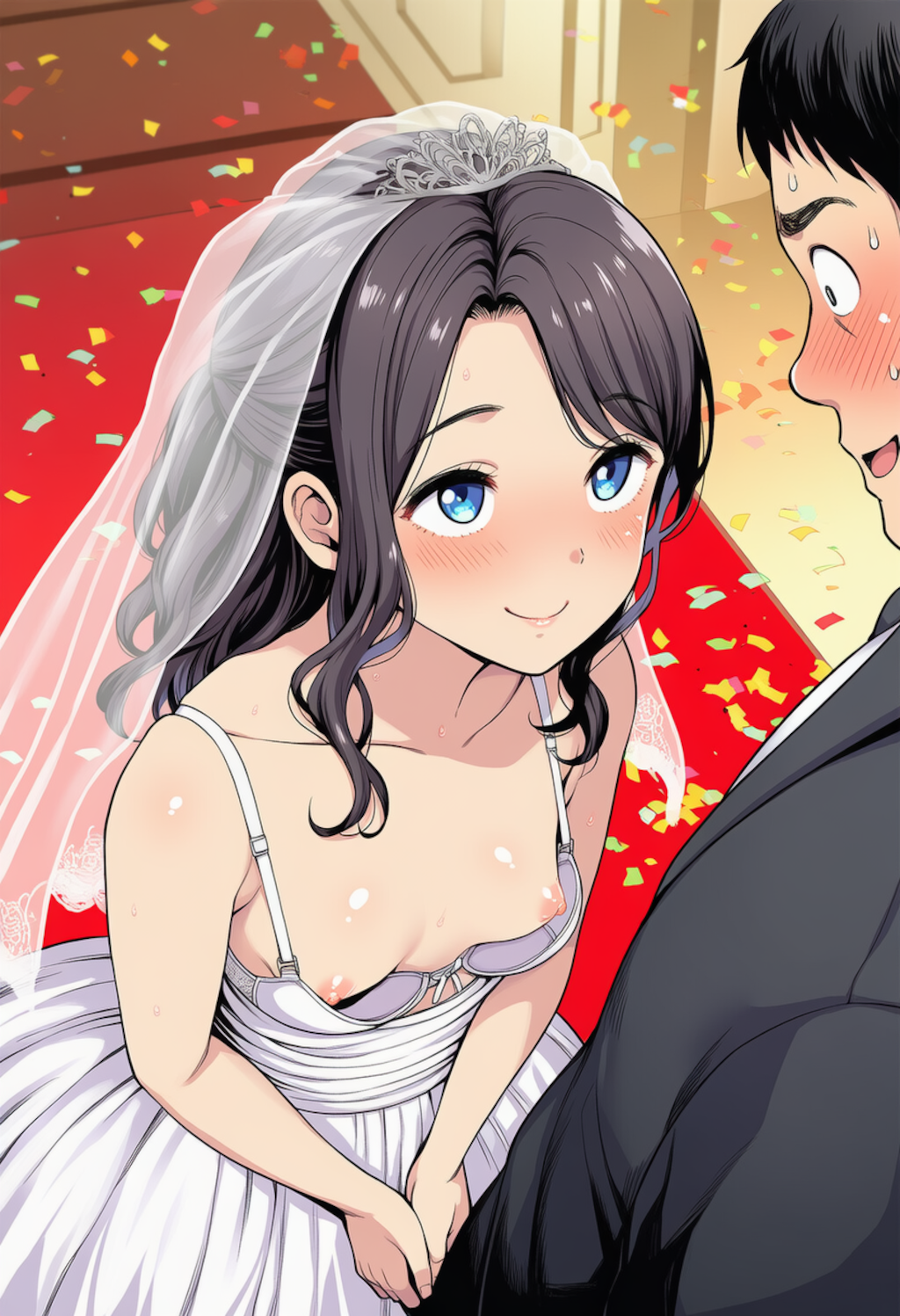 新婦のおっぱいを披露宴